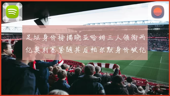 足坛身价榜揭晓亚哈姆三人领衔两亿奥利塞紧随其后帕尔默身价破亿